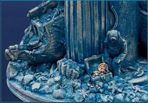 Malcolm Law Ceramics
Neptune taking a Bath Ceramic Sculpture
Stoneware, T Material, with underglaze colours and gold and platinum lustre. Height 45 cms 
�Malcolm Law