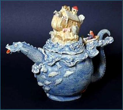 Malcolm Law Ceramics
Noah's Teapot
Stoneware, T Material, underglaze colours plus gold and platinum lustre.
Malcolm Law